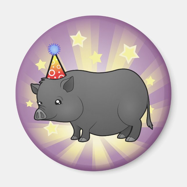Imã Porco Miniatura de Aniversário (Frente)