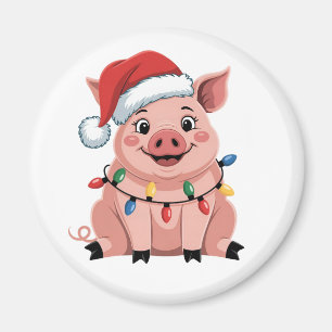 Imã Porco Papai Noel Natal Festa de Natal Porcomass