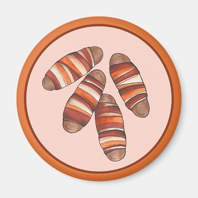 Imã Porcos em cobertores Bacon Sausage Comida britânic (Frente)