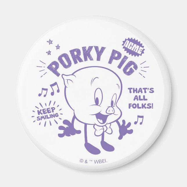 Imã Porky Pig Retro Sorrente (Frente)