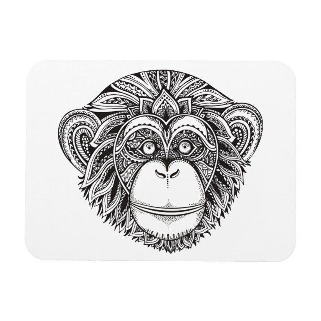 Ímã Porquê de Illustarção Macaco (Horizontal)