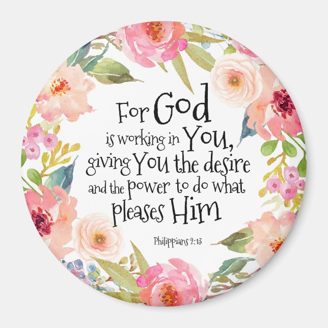 Imã Porque Deus está trabalhando em você, Magnet (Frente)