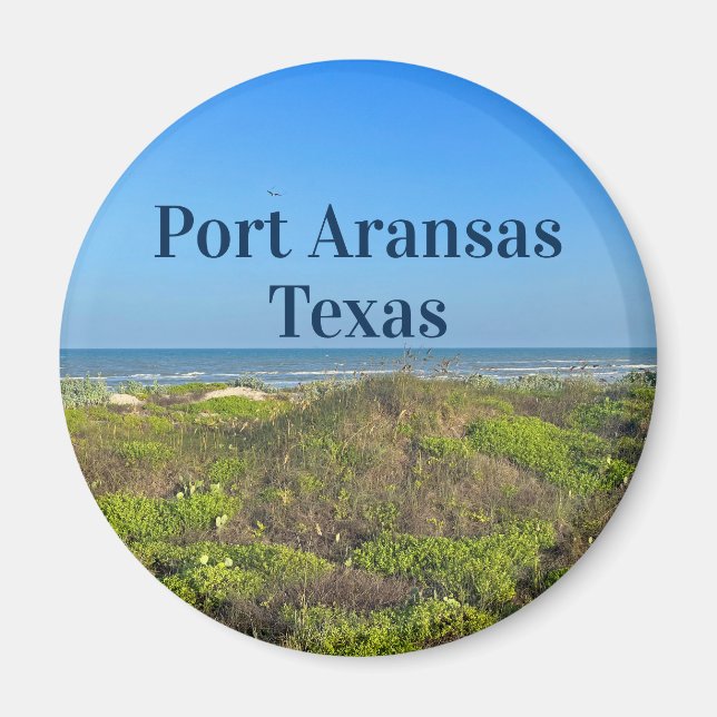 Imã Port ArKansas Texas Beach Grass Fotografia (Frente)