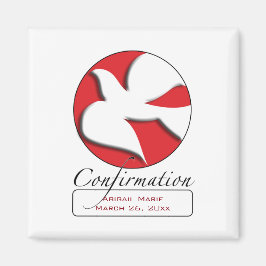 Imã Porta Branca de Confirmação no Círculo Vermelho