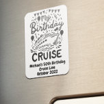Ímã Porta de Cabina de Cruzeiro de Monograma de Aniver<br><div class="desc">Este design pode ser personalizado na área fornecida pela alteração da foto e/ou do texto. Ou pode ser personalizado clicando em Personalizar este Modelo e, em seguida, escolhendo o clique para personalizar mais a opção e excluir ou alterar a cor do plano de fundo, adicionar texto, alterar a cor ou...</div>