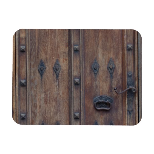 Ímã Porta de madeira espanhola antiga com parafusos (Horizontal)