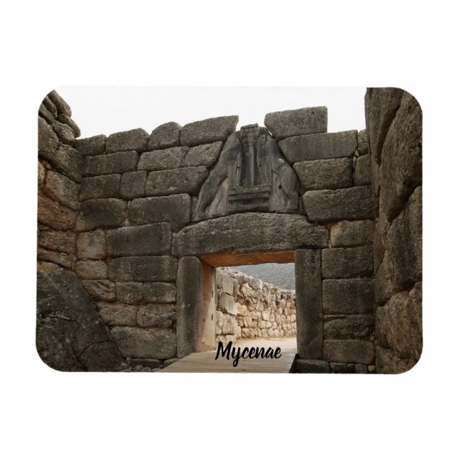 Ímã Porta do Leão Mycenae (Horizontal)