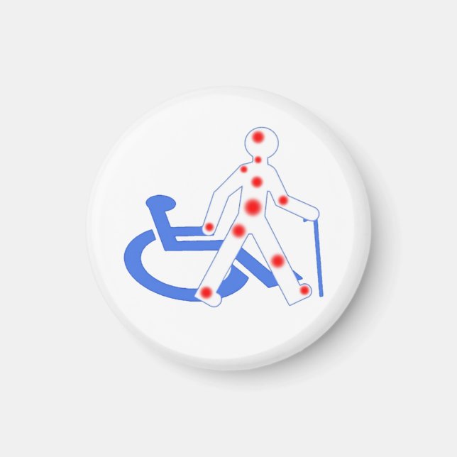 Imã Porte-clés Badge Rond 7,6 Cm Handicap invisible /  (Frente)