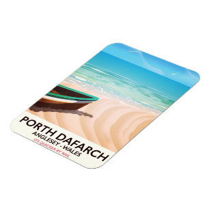 Ímã Porth Dafarch, poster da praia de Anglesey Galês