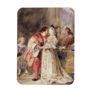 Ímã Portia e Bassanio, c.1826 (w/c, tinta marrom,