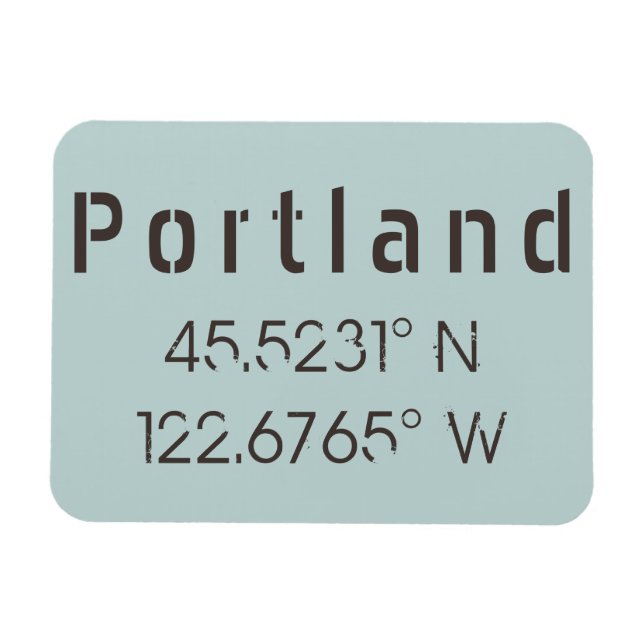 Ímã Portland Latitude & Longitude (Horizontal)