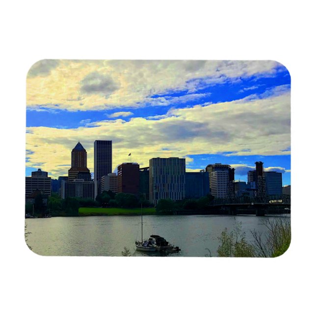 Ímã Portland, Oregon Skyline nº 1 Magnet (Horizontal)