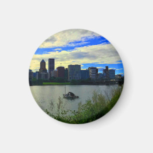 Imã Portland, Oregon Skyline nº 1 Redonda