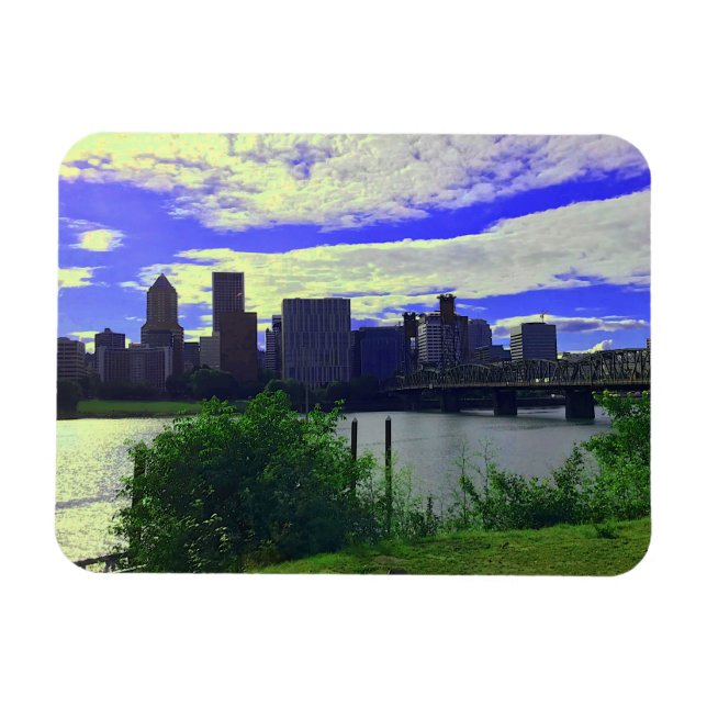 Ímã Portland, Oregon Skyline nº 2 Magnet (Horizontal)