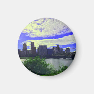 Imã Portland, Oregon Skyline nº 2 Redonda