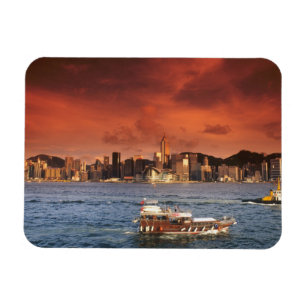 Ímã Porto de Hong Kong ao Pôr-do-Sol