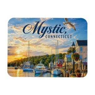 Ímã Pôrto de Mystic, Connecticut ao Pôr do Sol