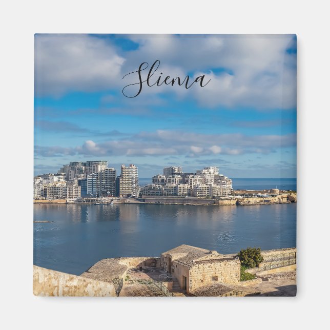 Imã Porto de Sliema e arranha-céus em Malta (Frente)