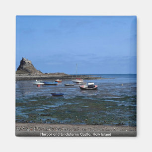 Imã Porto e castelo de Lindisfarne, ilha santamente