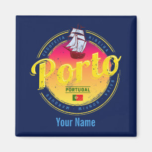 Imã Porto em Portugal Navio Retro Sunset Vintage