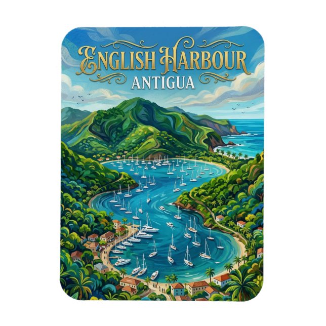 Ímã Porto Inglês Antígua e Barbuda (Vertical)
