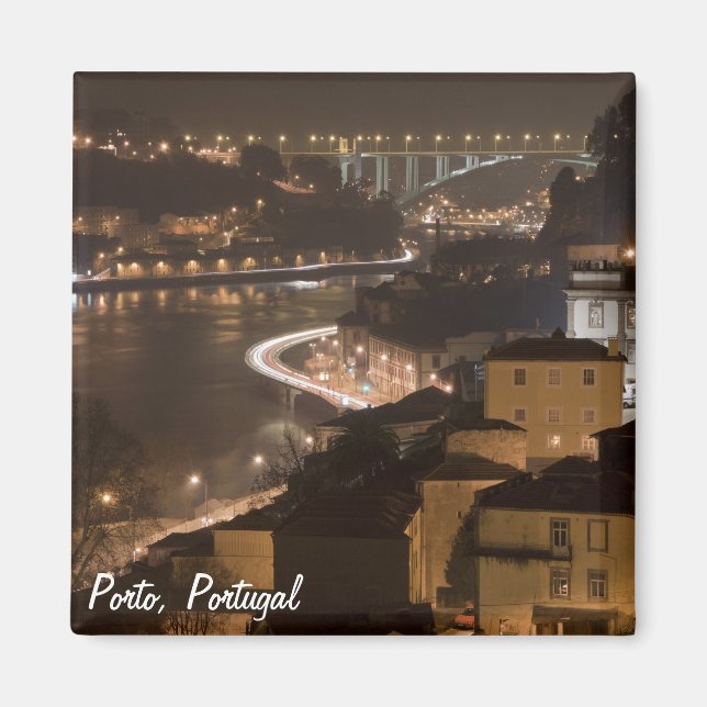 Imã Porto por noite Magnet (Frente)