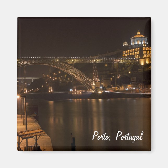 Imã Porto por noite Magnet (Frente)