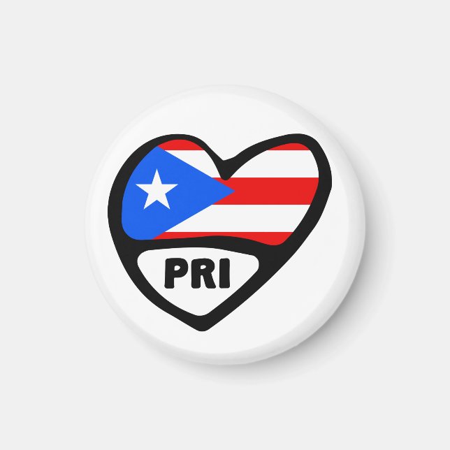 Imã Porto Rico Country Code Flag Heart, PRI (Frente)