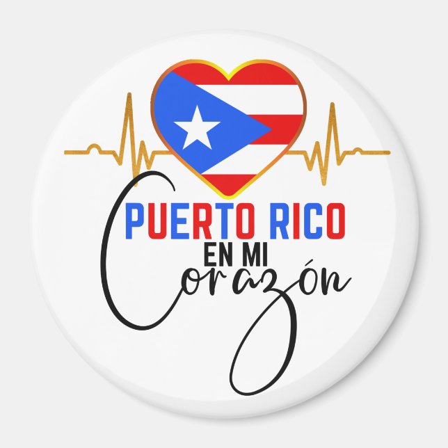 Imã Porto Rico en mi Corazon Puerto Rican Pride (Frente)