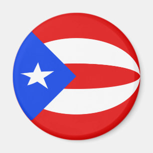 Imã Porto Rico Fisheye Flag Magnet