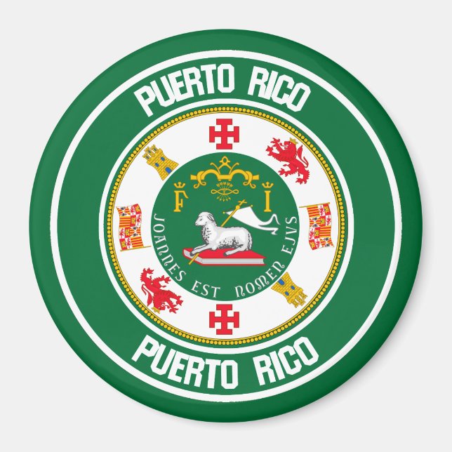 Imã Porto Rico Round Emblem (Frente)
