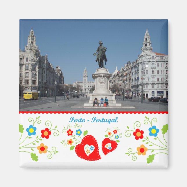 Imã Portugal em fotos - Praça Liberdade no Porto (Frente)