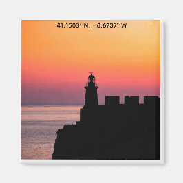 Imã Portugal Sunset Lighthouse Coordinates Magnet – Co