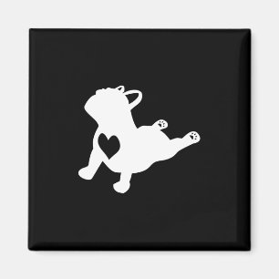 Imã Pose de Yoga Bulldog Com Coração de Amor Presente