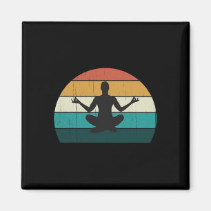 Imã Pose de Yoga Retro Vintage Mente Meditação Corpo T