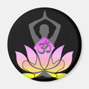 Imã Pose espiritual da ioga da flor de OM Namaste
