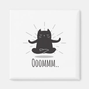 Imã Poses de Yoga Oomm Engraçados Símbolo de Gato Buda