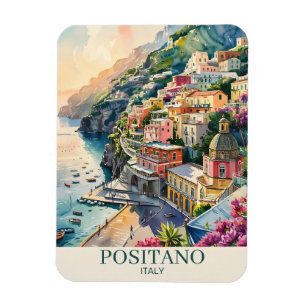 Ímã Positano Itália Costa Amalfi Paisagem Aquarela