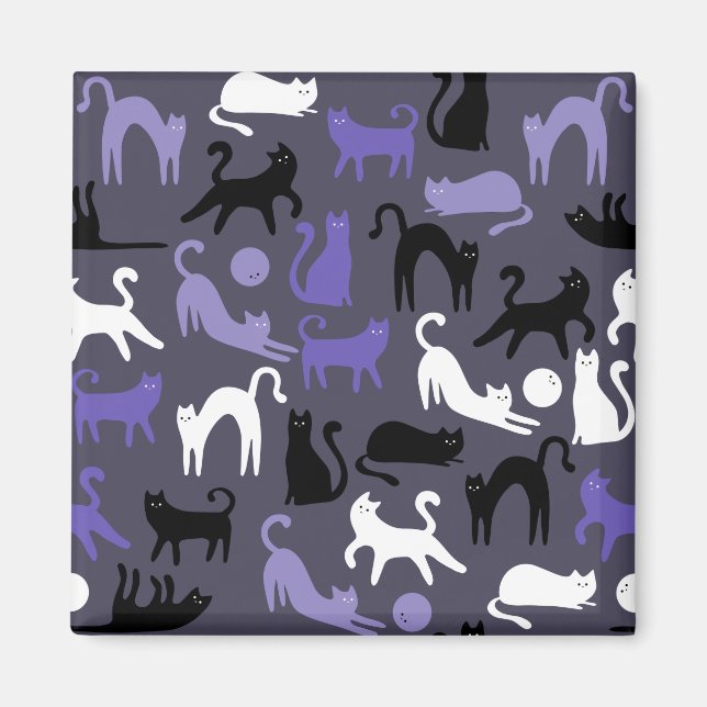 Imã Posse de Gato Gótico Adorável em Ioga (Frente)