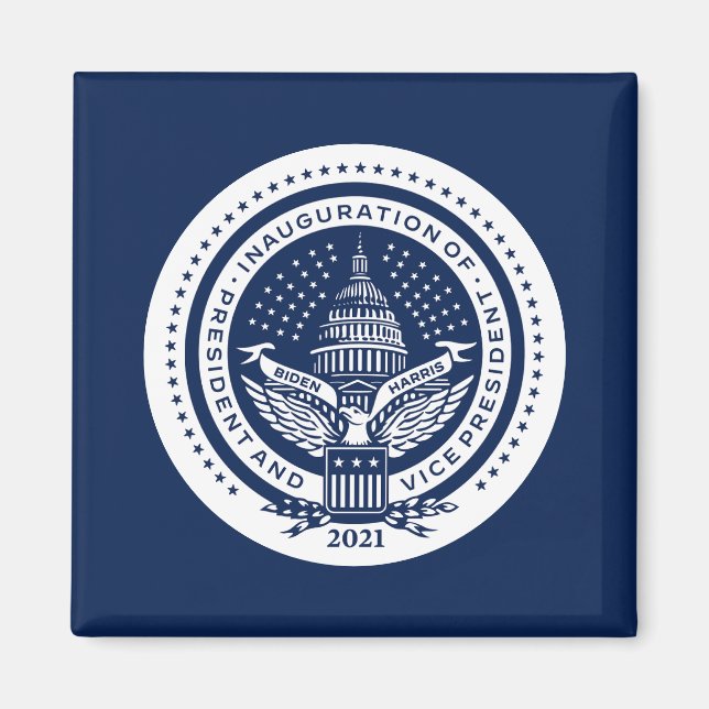Imã posse do logotipo inaugural Biden Harris Dia 2021 (Frente)