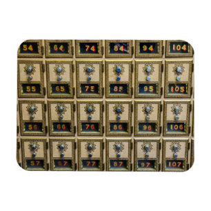 Ímã Post Office Combination Lock Boxes Postcard