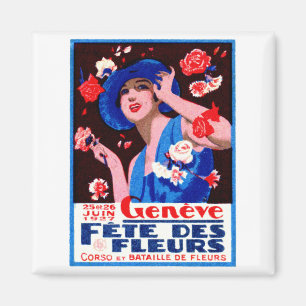 Imã Poster 1927 da mostra de flor de Genebra