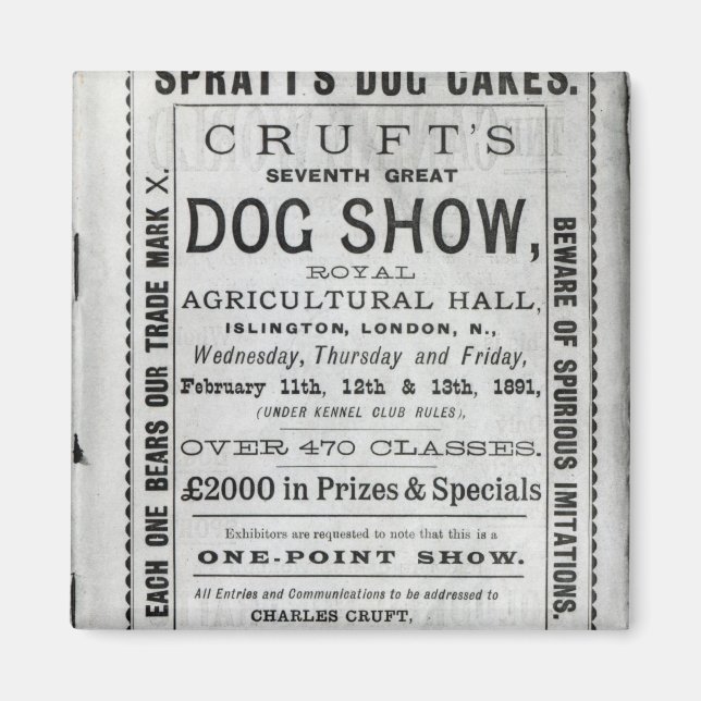 Imã Poster anunciando Cruft's Dog Show (Frente)
