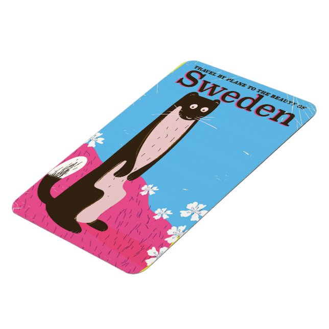 Ímã poster da viagens vintage da suecia (Left Side)