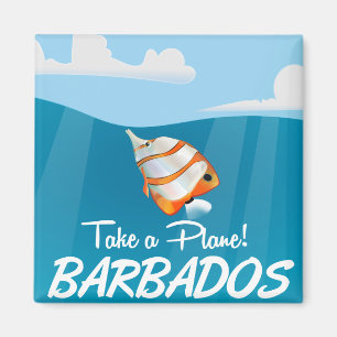 Imã Poster das viagens vintage de Barbados