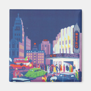 Imã Poster das viagens vintage de Calcutá