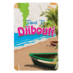 Ímã Poster das viagens vintage de Djibouti