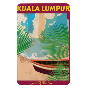 Ímã Poster das viagens vintage de Kuala Lumpur