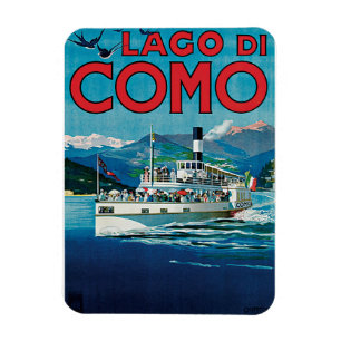 Ímã Poster das viagens vintage de Lago Di Como