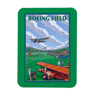 Ímã Poster das viagens vintage do campo de Boeing